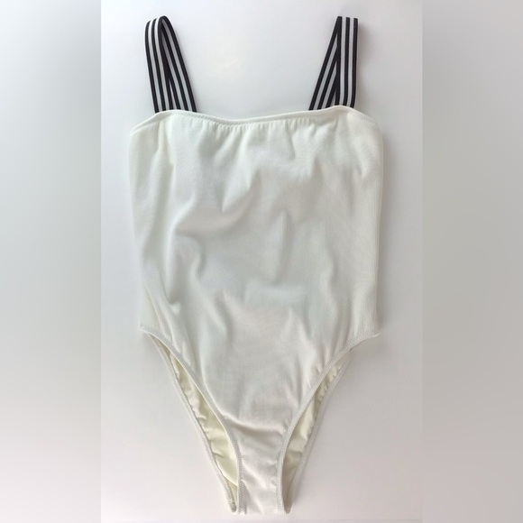 Madewell Solid & Striped White The Riley One Piece Swimsuit | Large - Picture 6 of 15